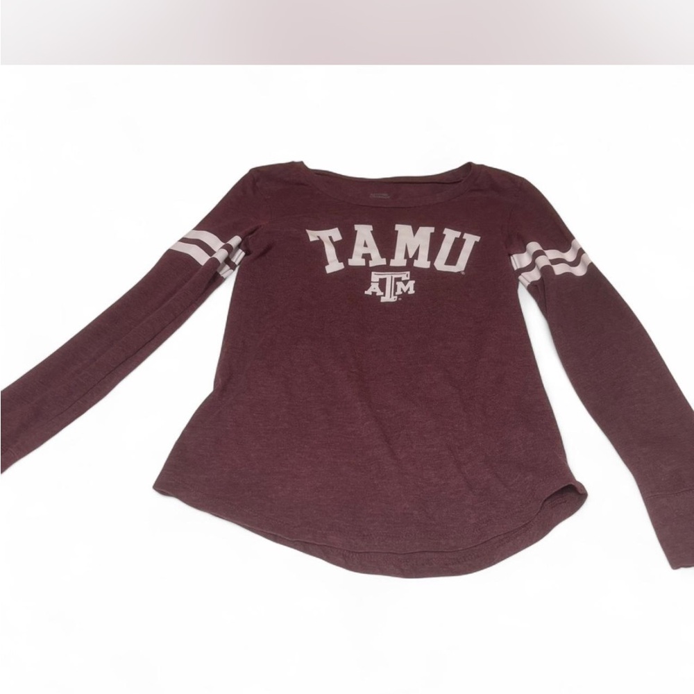 Texas A&M Aggies Long Sleeve Shirt Maroon White Size [L]YouthExcellent Condition